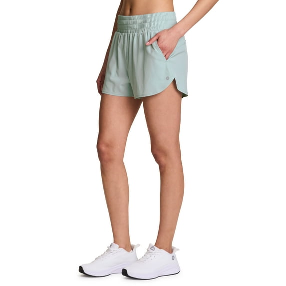 RBX Active Women's Quick Drying Space Dye Woven Running Shorts With Built In Brief