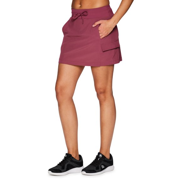 RBX Active Women's Quick Drying Woven Cargo-Style Skort with Attached Biker Short