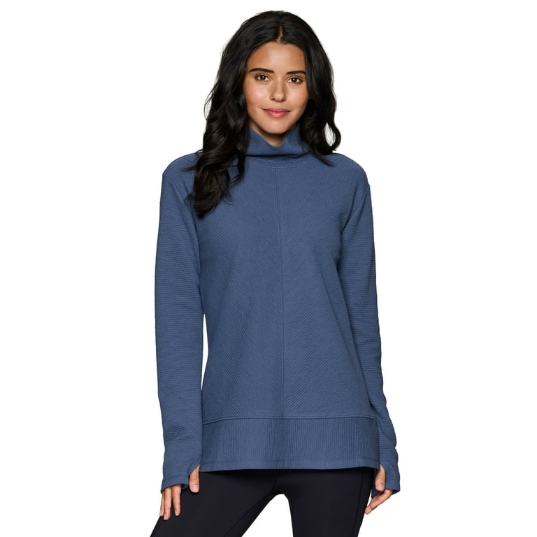 RBX Active Women s Quilted Cowl Neck Pullover Tunic
