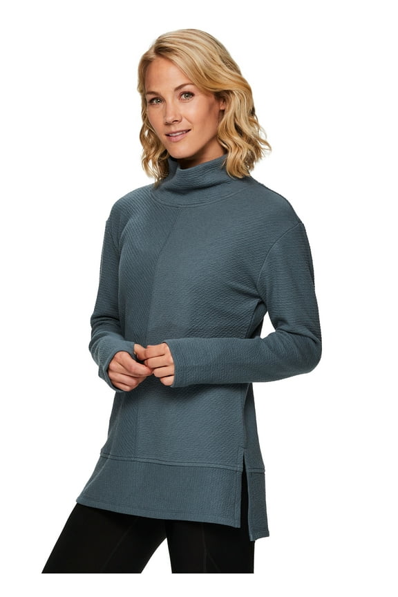 Active Women's Quilted Cowl Neck Pullover Tunic