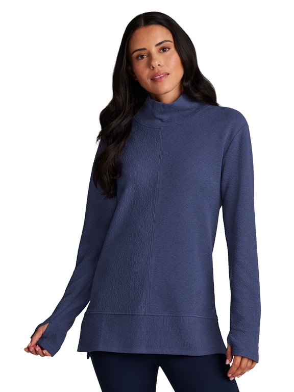 Active Women's Quilted Cowl Neck Pullover Tunic