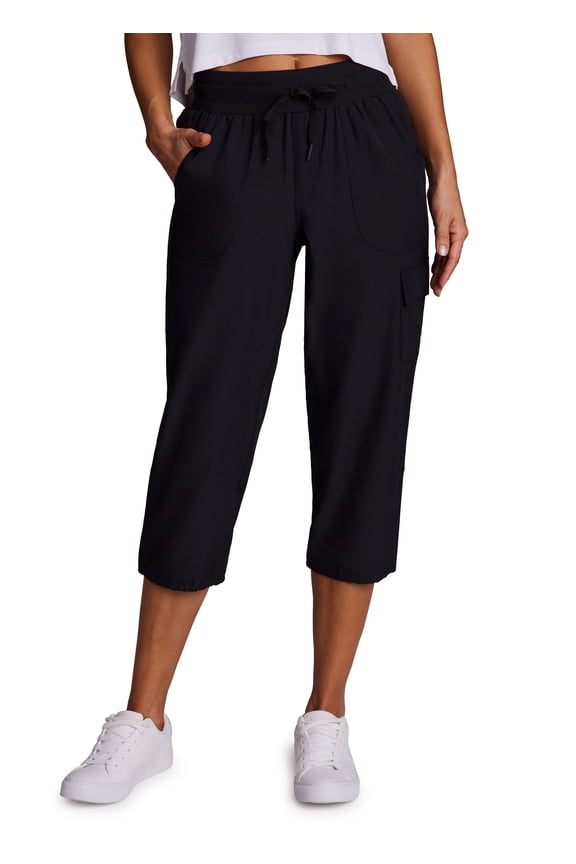 Active Women's Relaxed Lightweight Woven Cargo Capri Pant