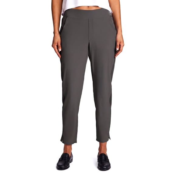 RBX Active Women's Ribbed Side Woven Ankle Pant With Pockets