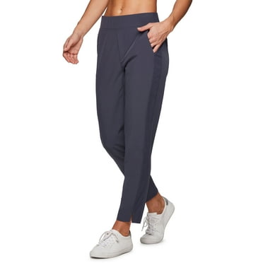 RBX Active Women's Ribbed Side Woven Ankle Pant With Pockets