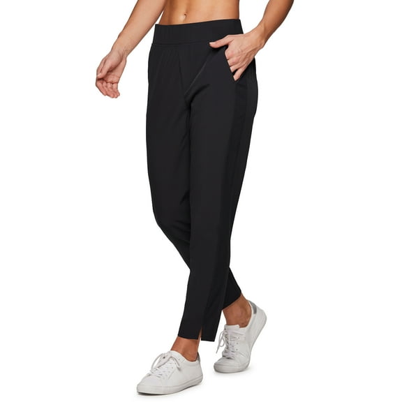 RBX Active Women's Ribbed Side Woven Ankle Pant With Pockets