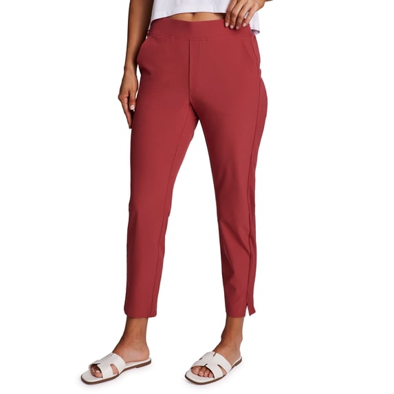 RBX Active Women's Ribbed Side Woven Ankle Pant With Pockets