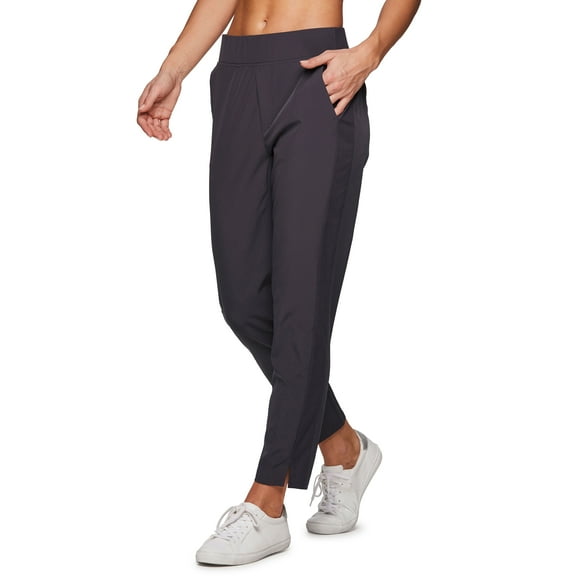 RBX Active Women's Ribbed Side Woven Ankle Pant With Pockets