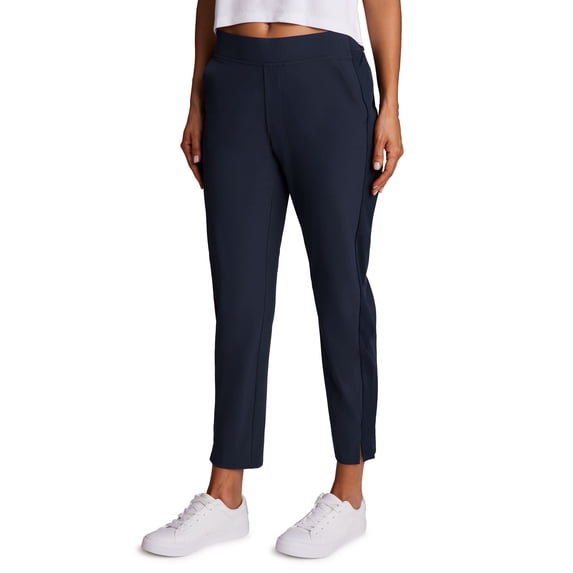 RBX Active Women's Ribbed Side Woven Ankle Pant With Pockets