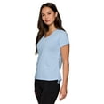 thumbnail image 1 of RBX Active Women's Ruched Side Tie Textured Cotton-Blend T-Shirt, 1 of 5