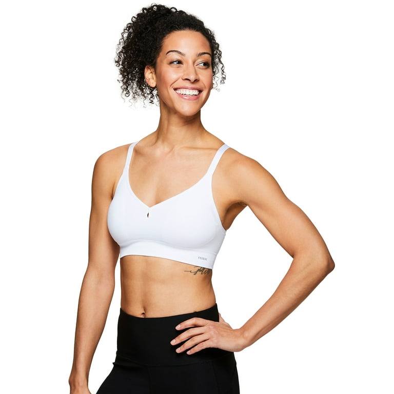 RBX Active Women's Seamless Adjustable Strap Workout Sports Bra S19 White XL  