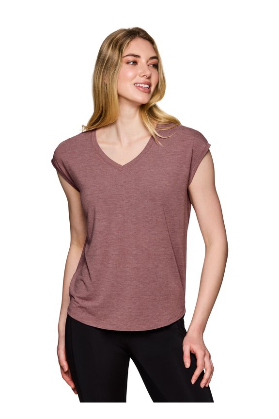 Active Women's Short Sleeve High Low Soft V-Neck Tee