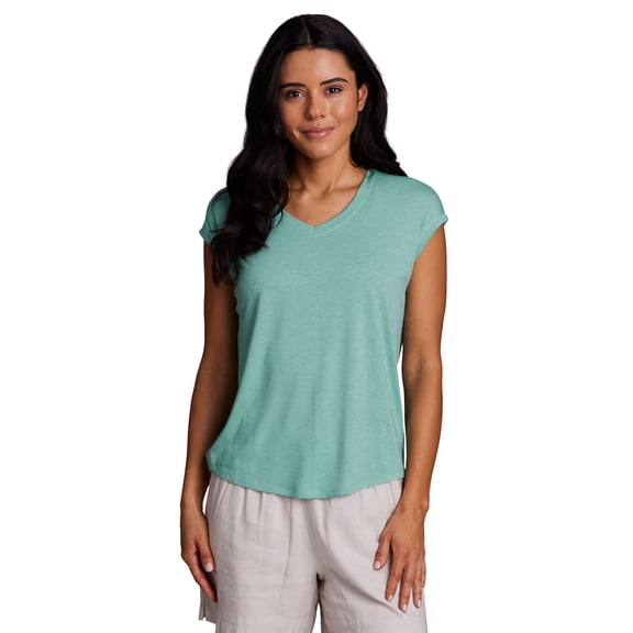 RBX Active Women's Short Sleeve High Low Soft V-Neck Tee