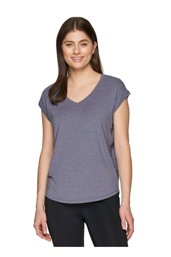 Active Women's Short Sleeve High Low Soft V-Neck Tee