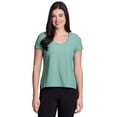 thumbnail image 1 of RBX Active Women's Short Sleeve Shadow Stripe Mesh Workout Tee, 1 of 4