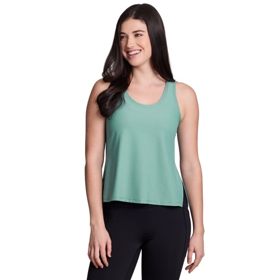 RBX Active Women's Sleeveless Workout Tee Shadow Stripe Mesh Active Tank Top