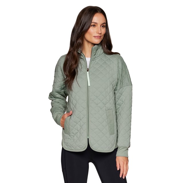 RBX Active Women's Soft Quilted Mock Neck Jacket with Pockets - Walmart.com