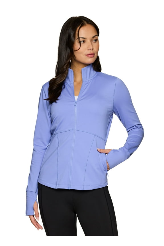 Active Women's Sporty Lightweight Running Yoga Jacket with Zipper Pockets