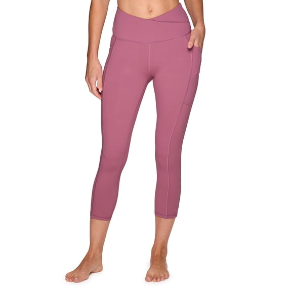 RBX Active Women's Squat Proof Capri Legging with Crossover Waistband