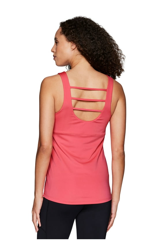 Active Women's Strappy Back Built In Shelf Bra Tank Top