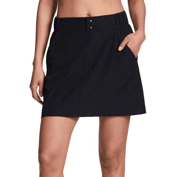 RBX Active Women's Tennis Golf Skirt with Built-In Shorts and Snap Button Waistband
