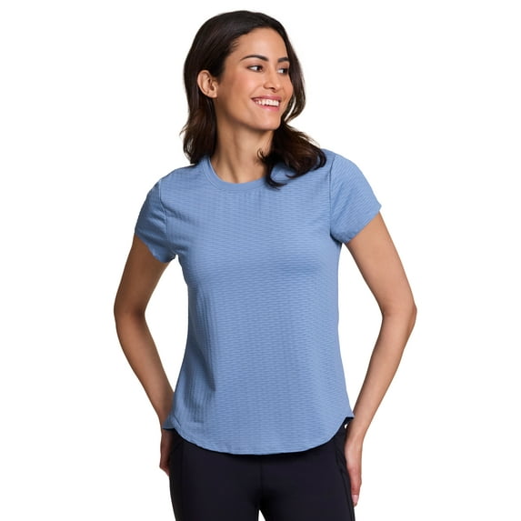RBX Active Women's Textured Jacquard Mesh Crewneck Workout T-Shirt