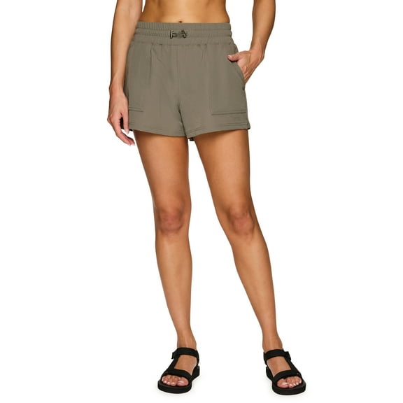RBX Active Women's Toggle Drawcord Quick Drying Woven Short with Zip Pocket