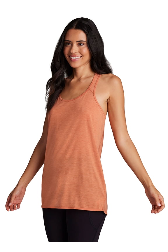 Active Women's Twist Back Soft Relaxed Tank Top Tunic