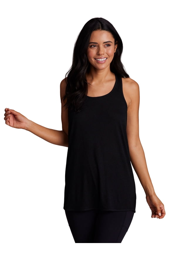 Active Women's Twist Back Soft Relaxed Tank Top Tunic