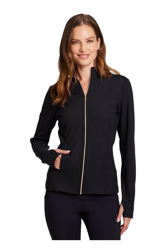 Active Women's Ultra Lightweight Super Soft Mock Neck Active Running Jacket with Pockets, Thumbholes