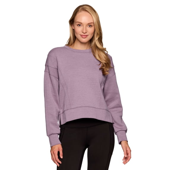RBX Active Women's Ultra Soft Athleisure Crewneck Cropped Sweatshirt