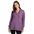thumbnail image 1 of RBX Active Women's V-Neck French Terry Hoodie Tunic Sweatshirt, 1 of 5