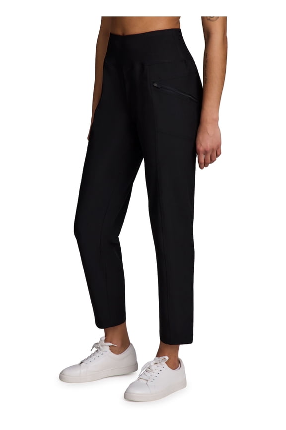 Active Women's Weekend Pant, Lightweight Stretch Woven Quick Dry Clean Waisted Straight Leg Ankle Pant with Pockets