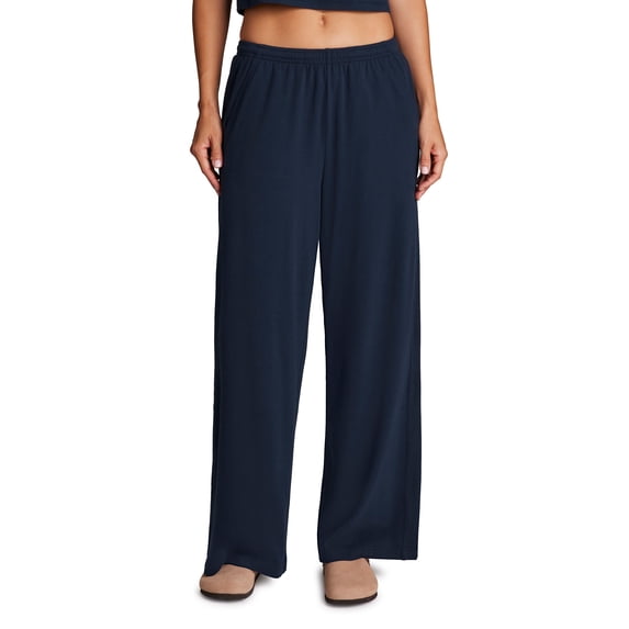 RBX Active Women's Wide Leg Lounge Pants Lightweight Jersey Sweatpants with Pockets
