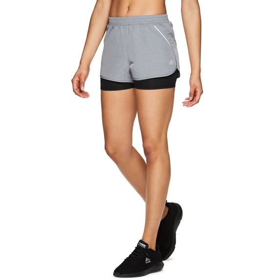 RBX Active Women's Workout Running Shorts with Attached Bike Short