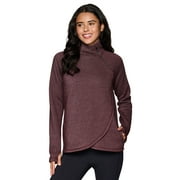 RBX Active Women's Zip Mock Neck Wrap Fleece Pullover Sweatshirt With Pockets
