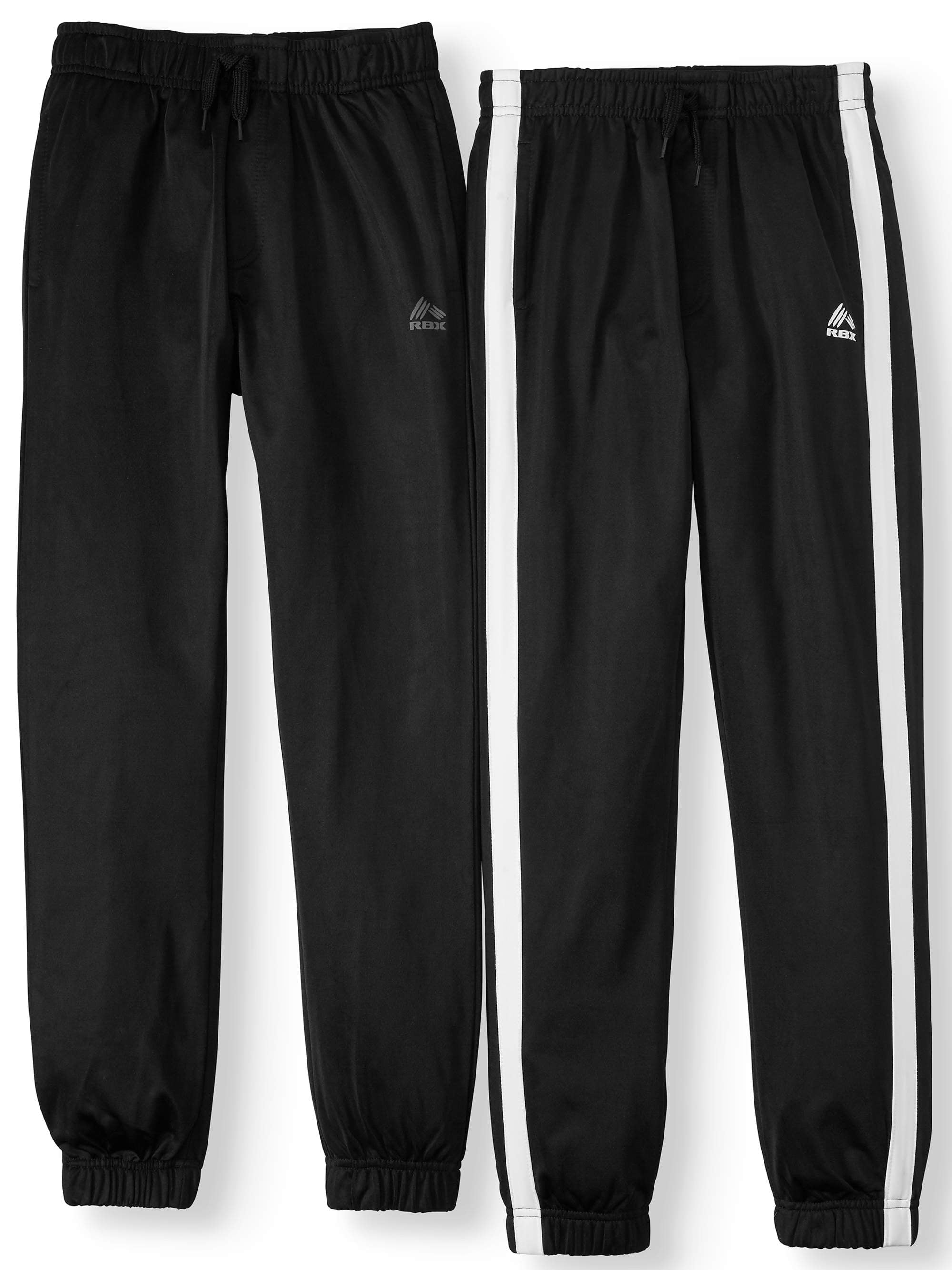 RBX Athletic Tricot Jogger Pants with Contrast Taping, 2-Pack (Little
