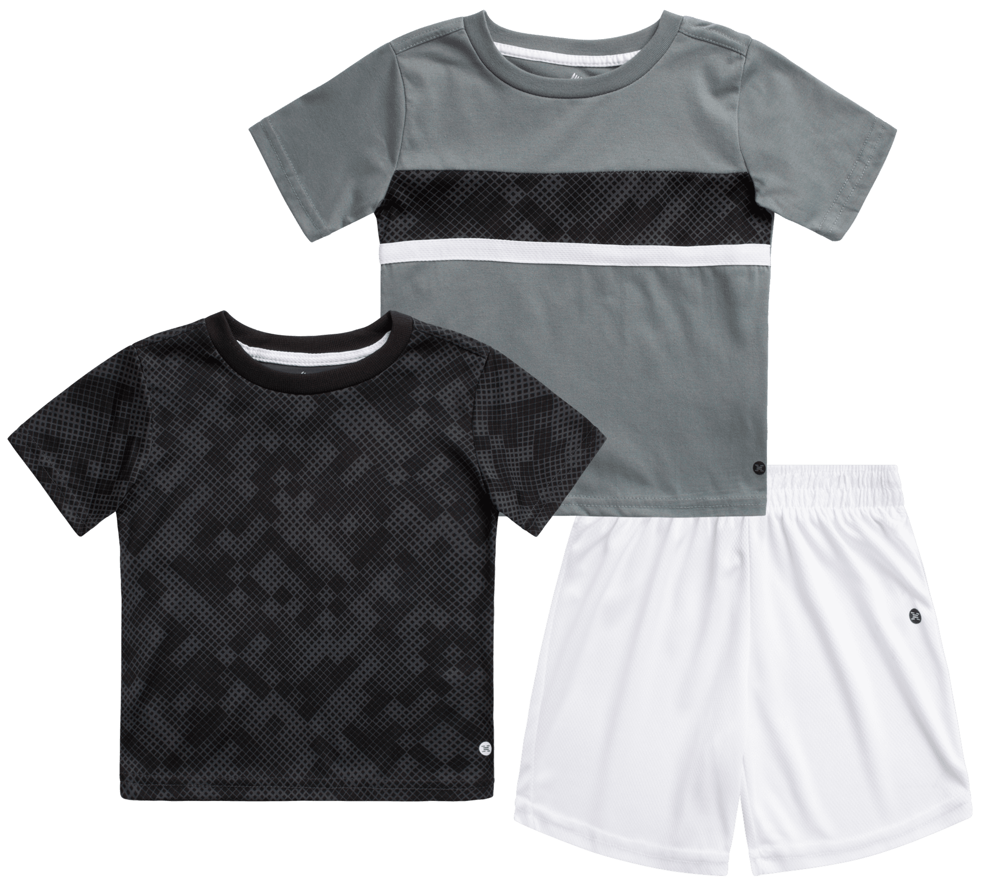 Baby Boy Short Sleeve Performance T-Shirt and Shorts Grey Black (12M)