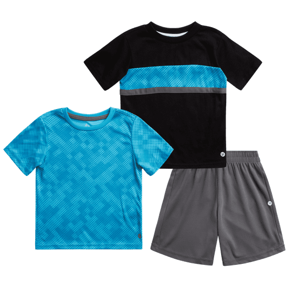 RBX Baby Boys Short Sets - 3 Piece Performance Short Sleeve Tee Shirts and Shorts (Sizes: 12M-24M)