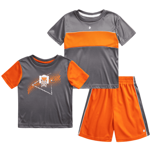 RBX Baby Boys Short Sets - 3 Piece Performance Short Sleeve Tee Shirts and Shorts (Sizes: 12M-24M)