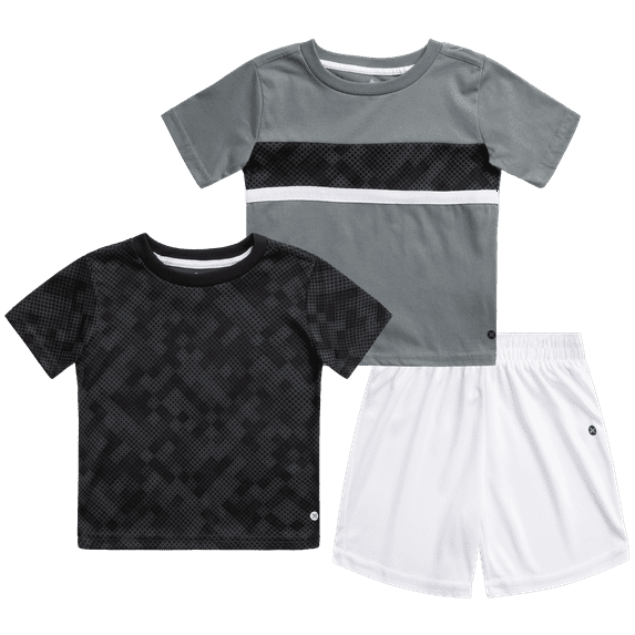 RBX Baby Boys Short Sets - 3 Piece Performance Short Sleeve Tee Shirts and Shorts (Sizes: 12M-24M)
