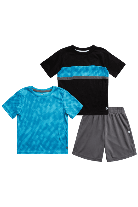 Baby Boys Short Sets - 3 Piece Performance Short Sleeve Tee Shirts and Shorts (Sizes: 12M-24M)