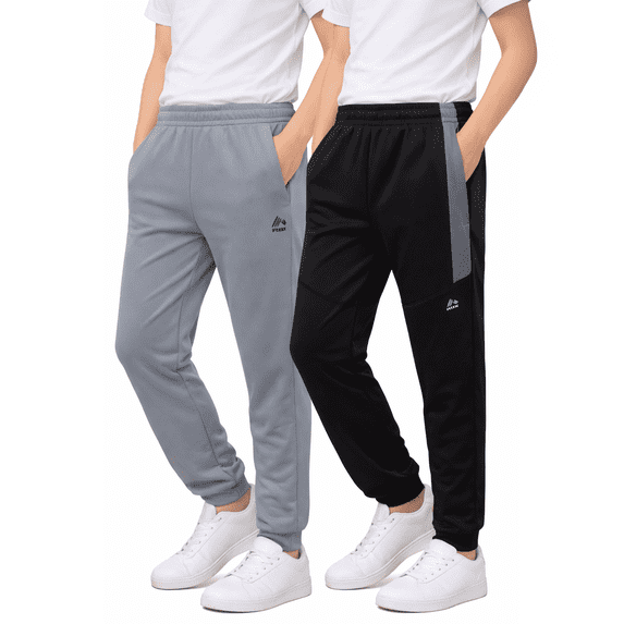 RBX Boys Sweatpants - 2 Pack Performance Tricot Boys Joggers Athletic Pants with Pockets (Size: 4-20)