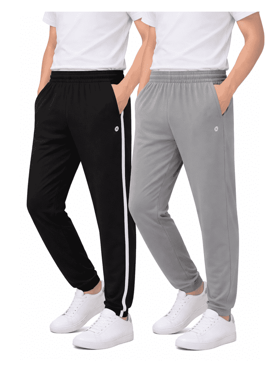 Boys Sweatpants Tricot Soft Stretch Performance Boys Joggers with Elastic Waist & Pockets 2 Pack