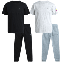 RBX Boys' Active Jogger Pants Set - 4 Piece Short Sleeve T-Shirt and Fleece Sweatpants (4-12)