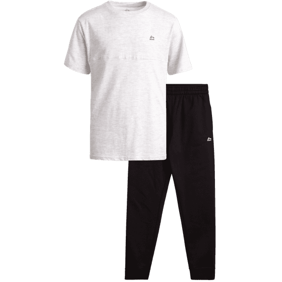 RBX Boys Sweatpants Set - 2 Piece Short Sleeve Boys Shirt and Fleece Jogger Pants Set (4-12)