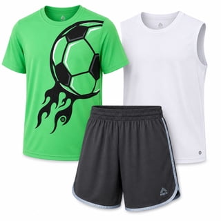 RBX Boys Athletic Outfit Shorts Set Short Sleeve Shirts Dry Fit Sleeveless Jersey & Shorts 3 Piece