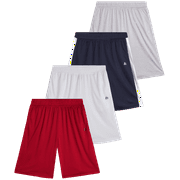 RBX Boys Active Shorts - 4 Pack Athletic Performance Mesh Basketball Shorts for Boys 8-16