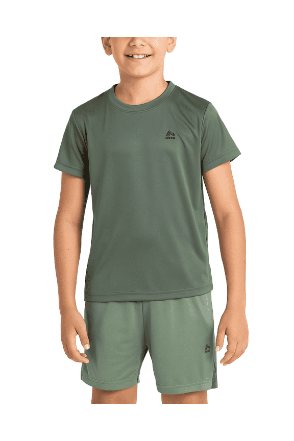Boys Short Sets Soft Short Sleeve Kids Athletic Shirt and Basketball Shorts 2 Piece Set