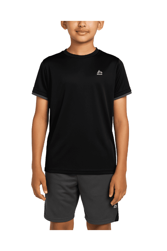 Boys Athletic Shorts Set - 2 Piece Short Sleeve T-Shirt and Quick Dry Gym Shorts Set (8-12)