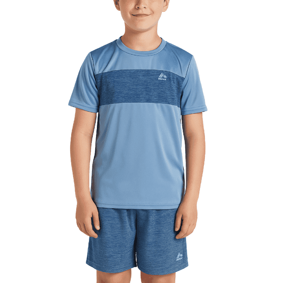 RBX Boys Short Sets Soft Short Sleeve Kids Athletic Shirt and Basketball Shorts 2 Piece Set